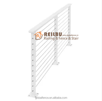 Système de garde-corps en câble Reilbu Clean Look blanc, poteau de garde-corps en câble blanc 2x2 pouces avec main courante supérieure, garde-corps de terrasse en aluminium