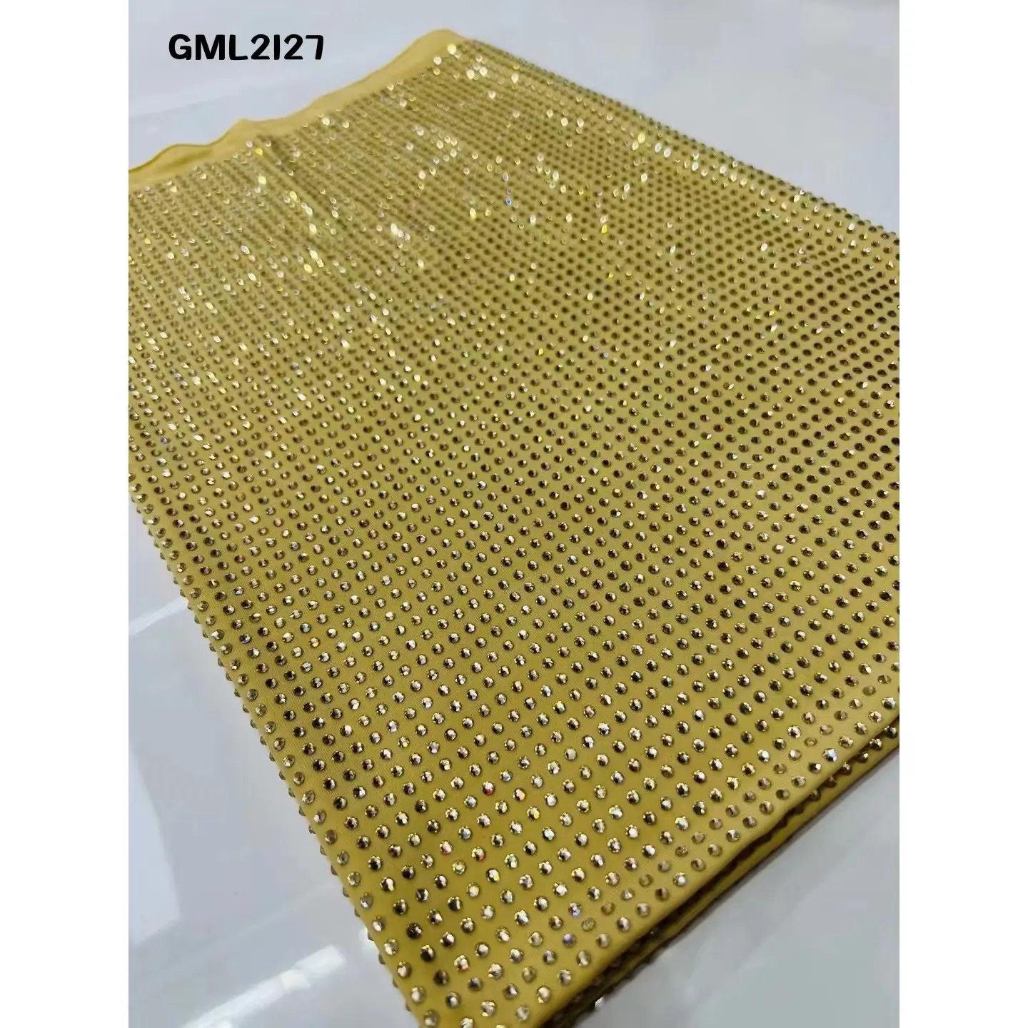 High Quality 2022 Elastic Mesh With Crystal stone lace trim Rhinestone Net Lace With Strass Beaded Fabric for lady dress