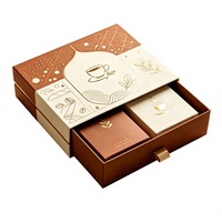 Boîte cadeau de luxe écologique en papier rigide, imprimée sur mesure, avec dorure or vert, pour chocolats, biscuits et dattes, pour l'Aïd