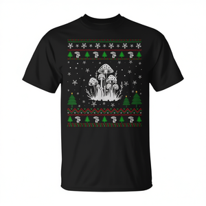 T-shirt promotionnel pour les amateurs de champignons, design de pull de Noël moche - Product Image 2