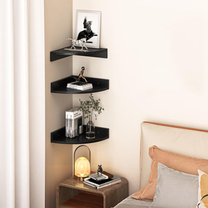 Custom 3-Piece Wall-Mounted Wooden Floating Shelf Stand for <b>Corner</b> Shelves in Bedrooms <b>Bathrooms</b> Kitchens Living Rooms - Product Image 4