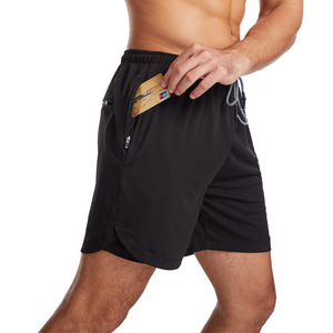 Wholesale Summer New Double-layer Sports <b>Shorts</b> Men's Large Size Quick-drying <b>Zipper</b> <b>Pocket</b> Fitness <b>Shorts</b> - Product Image 5