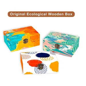 Custom Factory Direct Sale High Quality Log Color High Quality Storage Bins Wooden Suitcase Box