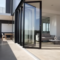 Porte pliante moderne en aluminium et verre de qualité, sécurisée, pour hôtels, maisons, jardins, bureaux, villas, patios, extérieur