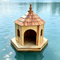 Nichoir flottant en bois de qualité supérieure pour canards |   Abri pour oiseaux aquatiques d'extérieur avec plateforme flottante
