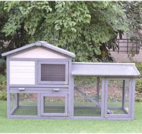 Niche d'extérieur pour lapin en bois surélevé, grand abri, Cage pour course de lapin
