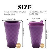 Tasse à café personnalisée en paille de blé avec couvercle à boire directement 630 ml 21 oz Tasses à café réutilisables avec couvercles Couleurs Morandi Lavable au lave-vaisselle