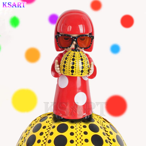 Sculpture d'art de citrouille à pois <span class=keywords><strong>Yayoi</strong></span> Kusama, leader des tendances, figurine décorative, poupée artisanale, cadeaux faits à la main, artisanat en résine - Product Image 1