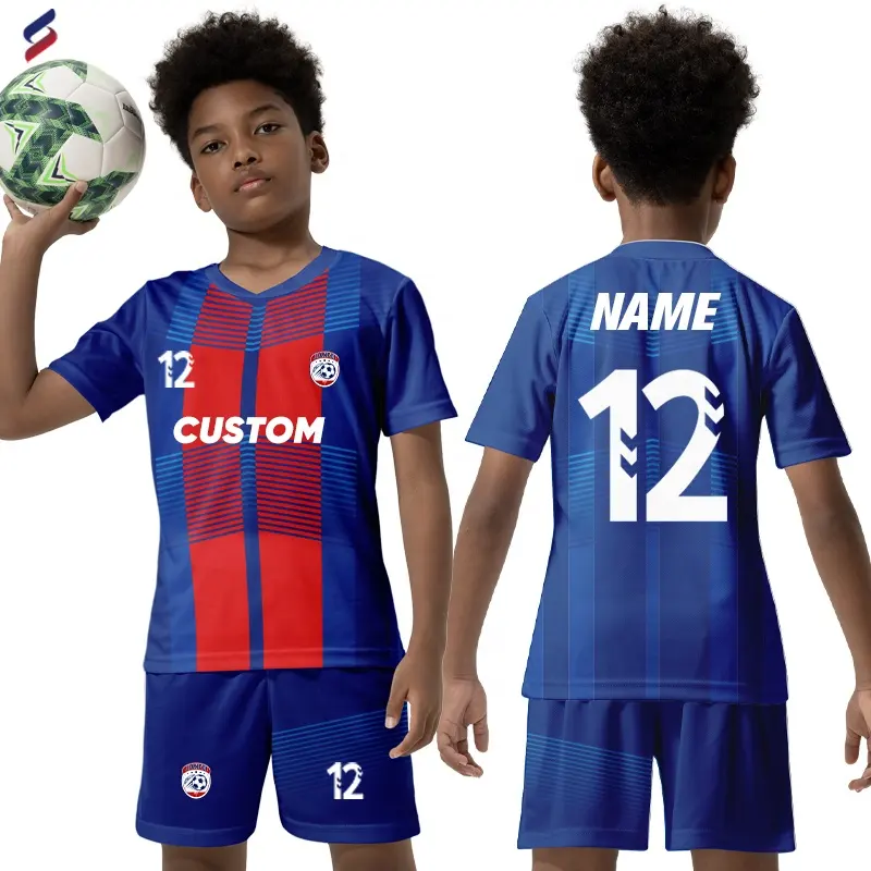 Camisas de futebol infantis de sublimação para treinamento, uniformes personalizados de futebol, camisas de futebol para crianças, VL120