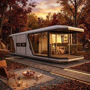 Maison capsule panoramique à 2 chambres, maison préfabriquée modulaire moderne pour complexe balnéaire - Product Image 1