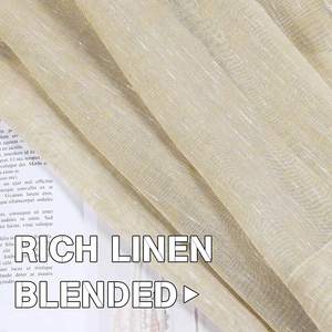 Rideau de salon doux et durable de haute qualité respirant semi-transparent rideau mélangé de lin naturel transparent - Product Image 5