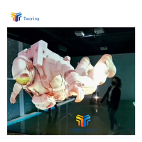Écran de projection holographique d'intérieur en gaze transparente à mailles holographiques suspendues en 3D