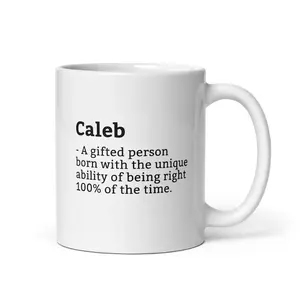 Özel Caleb kupa Caleb tanımı komik kupa kişiselleştirilmiş kaleb kupa hediye için