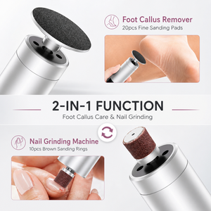 Removedor de Callos Eléctrico 2 en 1, Lima para Uñas con Velocidad Ajustable, Pulidor de Uñas y Callos, Lima para Pies Recargable de 1200 mAh - Product Image 4
