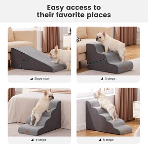Escalier et rampe 2 en 1 pour animaux de compagnie |   Canapé-lit pliable pour chien et chat avec échelle |   Housse lavable, antidérapante, design portable - Product Image 5