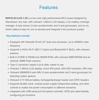AIsmartlink Waveshare ESP32-S3 Papan MCU dengan Layar LCD IPS 1,28 inci, Flash 16MB, PSRAM 2MB, Tipe-C