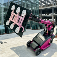 Robot de montage de vitres de façade autopropulsé, élévateur à ventouses sur roues à garde au sol réglable