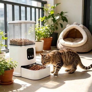 Factory Direct <b>Automatic</b> Pet Feeder Distributeur Automatique Voice Prompt Smart Pet Feeder Food Grade Material Pet Supplies - Product Image 1
