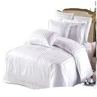 จีนผู้ผลิตผ้าฝ้ายชุดเครื่องนอนธรรมดาสีขาวใช้โรงแรมผ้าปูที่นอน
