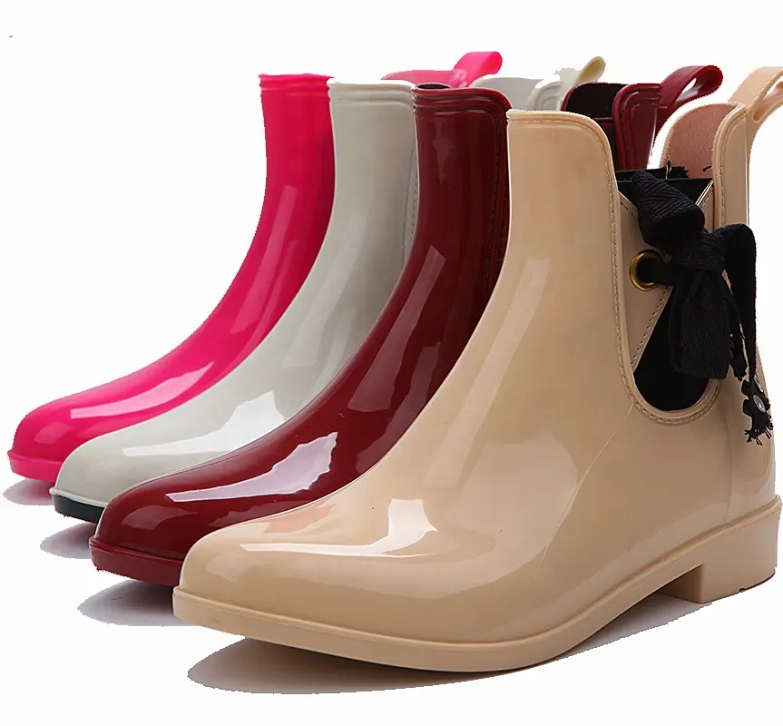 Factory Women Transparent Rain Boots, Rainboots Shoes Wholesale plastic shoes pvc boots