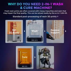 Creality- UW-03 Estação de Cura e Lavagem de Grande Porte 2 em 1 para Impressora 3D de Resina Gen 3.0, LUZES LED DE ALTA POTÊNCIA - Product Image 4