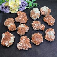 Butiran batu kasar kristal alami Mineral oranye spesimen aragonit untuk dekorasi