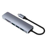 Expander USB Tipe C Hub Mac Mini, 6-in-1 Thunderbolt 4 stasiun Dok suku cadang telekomunikasi dengan Hub USB kualitas tinggi