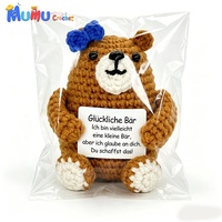 Ours en crochet fait main, finition personnalisée, amigurumi, pour la promotion de la Saint-Valentin, cadeau pour petite entreprise, jouet artisanal