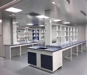 Móveis de Laboratório Personalizados em Aço Inoxidável Bancadas de Química com Pia e Suporte para Reagentes - Product Image 4