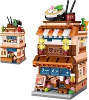 Kit de construction de briques japonaises Mini Store, 412 pièces, maison de ramen DIY avec jeu de vue sur la rue et jouet pour enfants