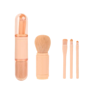 Juego de Brochas de Maquillaje Profesional 4 en 1 de Alta Calidad, Brochas de Maquillaje para Rostro, Brochas de Sombra de Ojos y Colorete de Pelo Sintético, Etiquetado Personalizado - Product Image 4