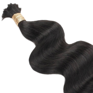 Extensions de cheveux naturels brésiliens vierges Remy 9A-11A, ondulés, style bohème, en vrac, double trame, pour tressage - Product Image 1