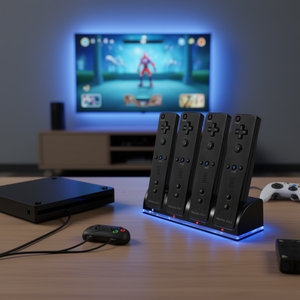 Base de Carga para Control Remoto de Nintendo Wii, 4 Ranuras, Batería de 2800 mAh, Indicador LED, Cargador Inalámbrico de 2.4 GHz - Product Image 2