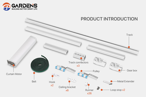 Sistema de cortina inteligente automático de jardín de 6,2 M, automatización motorizada eléctrica, motor de cortina DIY, juego de rieles, mejora del hogar - Product Image 2