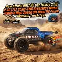 Nuevo Coche RC N517 Frenzy 2.4G Escala 1/12 4WD con Motor sin Escobillas 70KM/H de Alta Velocidad Todoterreno, Camioneta Monstruo de Juguete