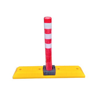 Bollard de sécurité routière de 770 mm de hauteur, couleur orange, pour le contrôle des foules et la délimitation routière - Product Image 1