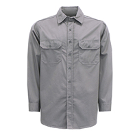 Chemise de travail à manches longues en coton 100% pour homme, design classique uni, anti-statique, résistante aux hautes températures, avec boutons