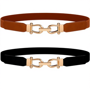 <span class=keywords><strong>Cintura</strong></span> elastica da donna JASGOOD in pelle di vacchetta con fibbia in lega, stile retrò, sottile. - Product Image 1