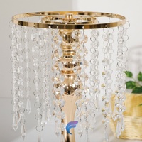 VENTE FLASH Décoration de table de mariage moderne en fer de haute qualité et durable, vase doré, lustre en cristal, décor multi-niveaux
