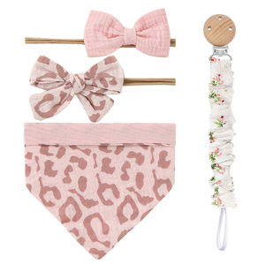Bandeaux bavoir ensemble Super extensible doux bébé arcs et bandeaux CottonHeadband bandeau avec nœud accessoire de cheveux pour nouveau-né - Product Image 4