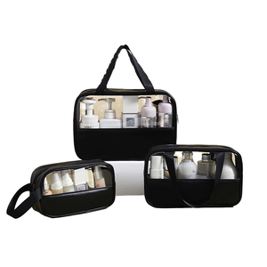 Waterproof Swimming <b>Bath</b> Pvc Cosmetic Bag Large Capacity Portable Storage Travel Printed Transparent Makeup Bag - Product Image 1