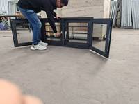 Ventanas abatibles con marco de aluminio y rotura de puente térmico para ventana de doble acristalamiento con pantalla y rejilla antirrobo
