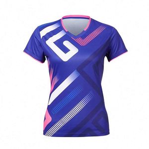 T-shirt de tennis pour femme en polyester à séchage rapide et respirant, col rond, logo frontal – Nouvelle collection, vente en gros, ensemble personnalisé pour équipes et clubs - Product Image 2