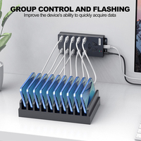 Hub de Datos USB 3.0 de 10 Puertos con Cargador de 120W, Hub Industrial Sipolar A-423 para Carga de Laptop/Teléfono/Tablet