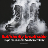 Bottes tactiques mi-mollet en maille respirante - Légères avec fermeture éclair et lacets pour l'été