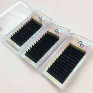 Korean PBT Cashmere Dark Black Mink Volume Eyelash Extensions Tray Custom Logo Easy Fan Lash Trays - Product Image 3