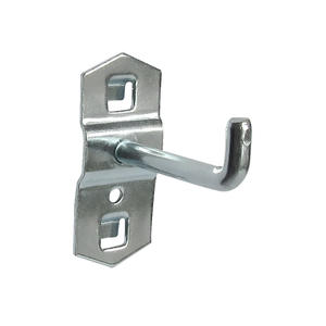 穴あけ不要のモダンキッチンペグボードフック、多機能亜鉛メッキメタルツールホルダー（ツールキャビネット＆グリッドペグボード収納用） - Product Image 4