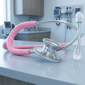 Stéthoscope de cardiologie MDF 747-XP Classe II - Tube rose, fonctionnement manuel, construction en aluminium - Product Image 3
