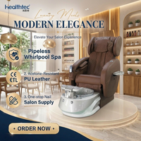 Fauteuil de pédicure électrique inclinable avec massage et bain à remous, résistant à l'acétone, pour salon de manucure et spa