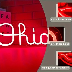 Ohio State LED Neon burcu USB Powered dim işık duvar dekor için barlar yurtta adam mağara yatak odası parti olay veya hediye - Product Image 4